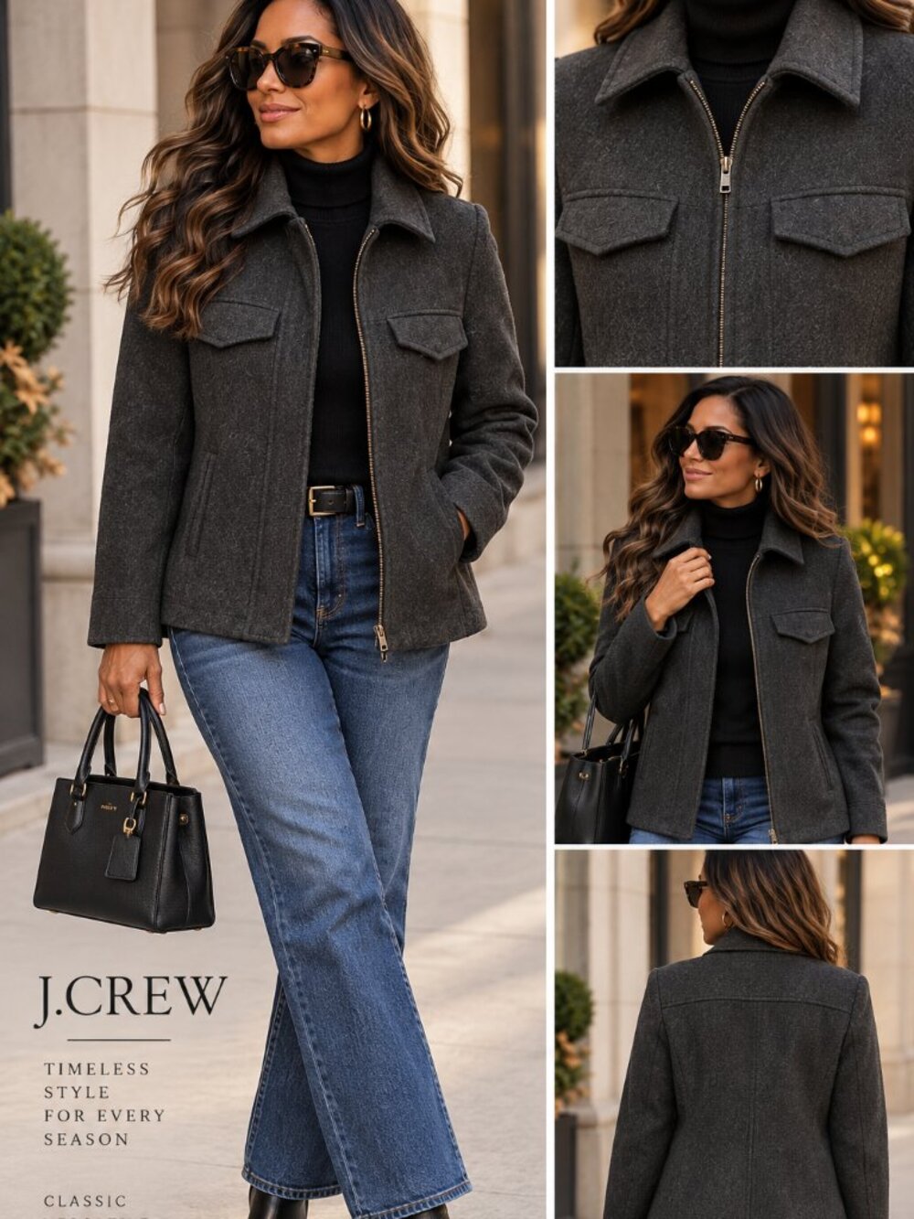 J.Crew Charcoal Wool Utility Field Jacket Workwear S